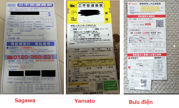 Cách hẹn lấy lại đồ bưu điện, yamato, sagawa ở nhật khi đi vắng không có nhà - HelloNhatban-Cộng đồng người Việt tại Nhật